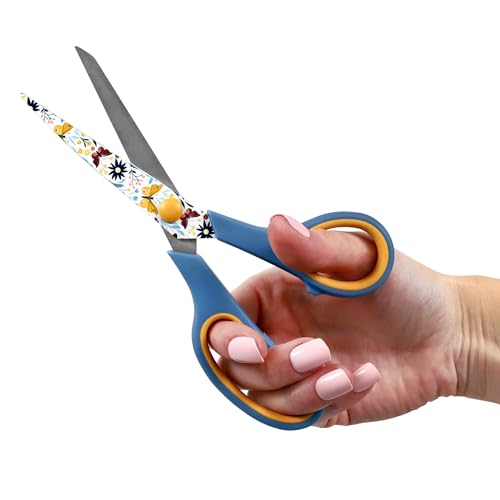 Butterfly All-Purpose Scissors for Crafting & Sewing, 7.75" with Comfort Grip Handles