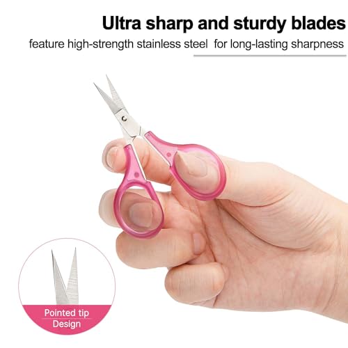 TSA Compliant Pink/Purple 3 Small Portable Sewing Scissors