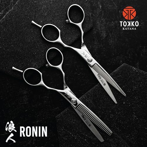 Professional Hair Cutting Scissors Set - 6.5" Sharp Stainless Steel Regular & Thinning Scissors