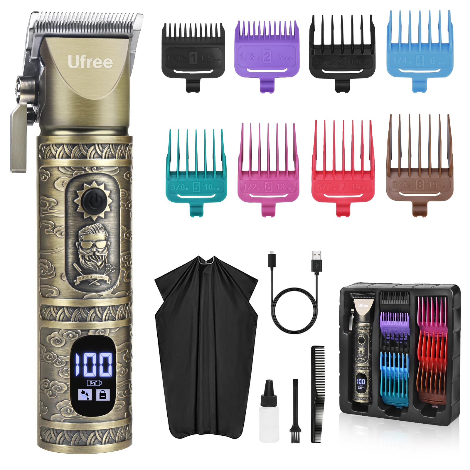 Rechargeable Cordless Hair Clippers for Men and Women