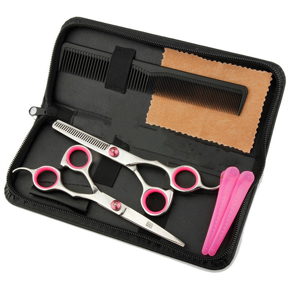 Barber Thinning Shears Set for Family Haircutting - Pink