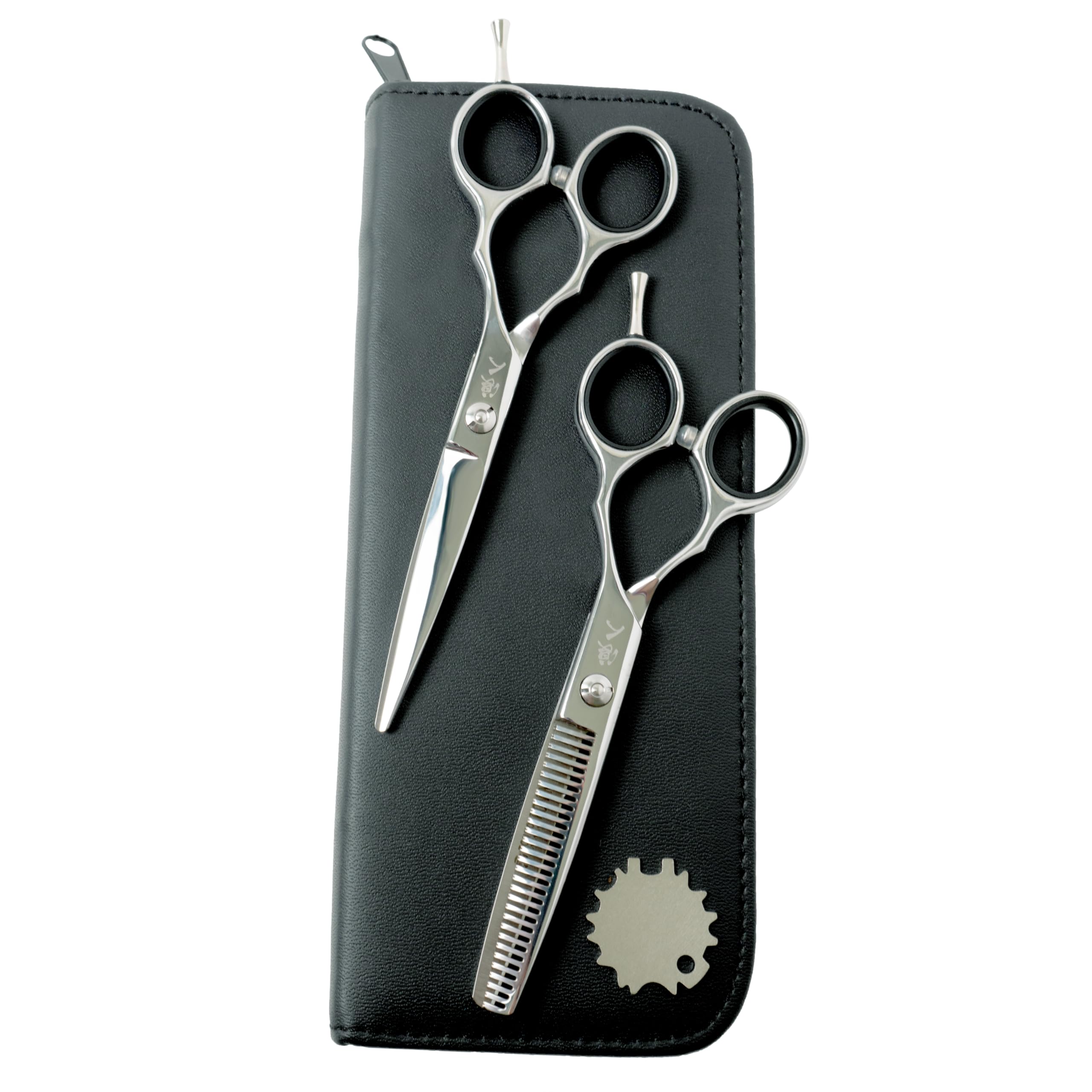 Professional Hair Cutting Scissors Set - 6.5" Sharp Stainless Steel Regular & Thinning Scissors